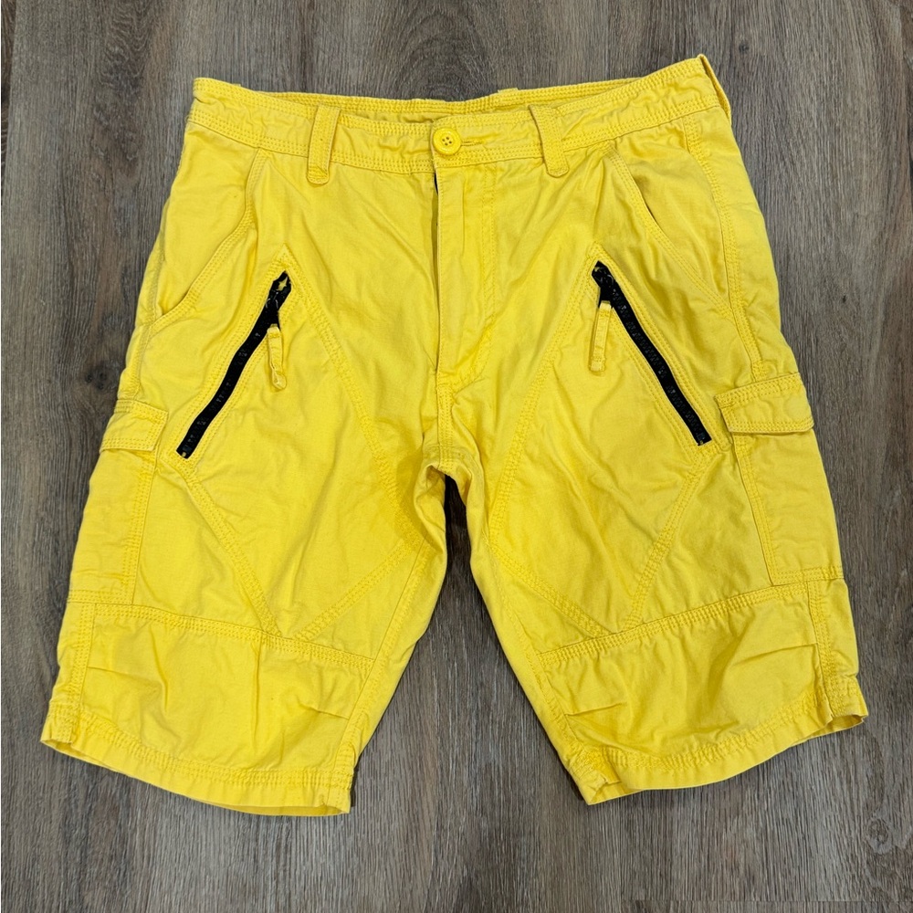 Armani Exchange Yellow Cargo Shorts with Modern Style